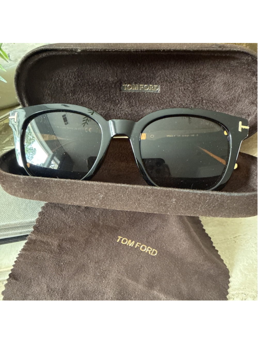 TOM FORD TF542-K 52E Sunglasses Dark Havana Gold Metal Frame Brown Made in Italy